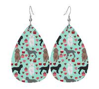 Boucles d'oreilles en cuir pour femme en forme de caniche en forme de larme - Accessoires de mode - À porter au quotidien, taille unique, Cuir