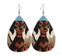 Boucles D'Oreilles En Cuir Pour Femmes J'Adore Mes Chiens Teckels Faux Cuir Goutte Légères Décorations Larme Balancent Boucles D'Oreilles, Pour Festival, Valentine'S Day, Ouple