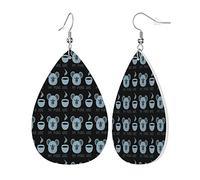 Boucles D'Oreilles En Cuir Pour Femmes Mes Jeux De Mots Sont Du Thé Koala Faux Cuir Goutte Confortables Larme Balancent Boucles D'Oreilles, Pour Festival, Femmes, Décoration De Fête