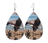 Boucles D'Oreilles En Cuir Pour Femmes Motif D'Eagle À Tête Blanche En 3D Oreille Goutte Balancent Confortables Décorations Larme Balancent Boucles D'Oreilles, Pour Birthday, Festival, Femmes