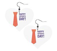 Boucles d'oreilles en cuir pour la fête des pères heureux pour les femmes Dangle Boucle d'oreille Pendentif en forme de coeur avec crochet Cadeaux pour fille adulte