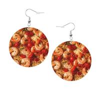 Boucles D'Oreilles En Cuir Spaghettis Aux Crevettes Et Tomates 2Pcs | légères et tendance Accessoires de mode élégantes et belles Pour dames filles