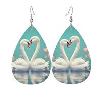 Boucles d'oreilles en cuir The Swan In Love, accessoires pour femme, adaptées pour un usage quotidien, les trajets et les voyages.