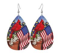 Boucles d'oreilles en cuir violet Morning Glory pour femme en forme de larme - Accessoires de mode imprimés - À porter au quotidien - Fête, taille unique, Cuir