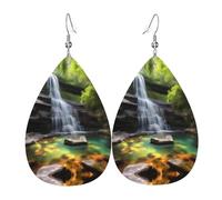 Boucles d'oreilles en cuir Waterfall Views avec pendentif en forme de goutte, accessoires polyvalents et élégants pour femme.