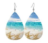 Boucles d'oreilles en cuir ZEN Stone en forme de goutte - Boucles d'oreilles en cuir changé pour femme et fille, One Size, Simili cuir, pezzottaite