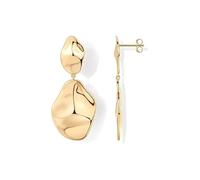 Boucles d'oreilles en cuivre plaqué or 18K, boucles d'oreilles pendantes à texture martelée irrégulière, bijoux légers pour femmes, adaptés aux rencontres, aux fêtes et aux cadeaux