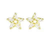 Boucles d'oreilles en cuivre pour Femmes, Boucles d'oreilles étalon Boucles d'oreilles étoiles en Cristal d'or pour Femmes