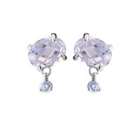 Boucles d'oreilles en diamant carré transparent et petit, un design unique qui vous permet de dormir sans les enlever, boucles d'oreilles exquises en diamant étincelant, parfaites pour offrir à la