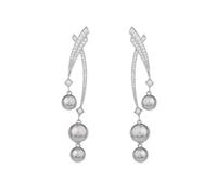 Boucles d'oreilles en eau douce Moisanite Moisanite en eau douce, conception de ligne transversale unique, cadeau de bijoux long en peluche élégant pour elle