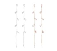 Boucles d'oreilles en feuille de cristal pour les femmes, strass élégant longue boucles d'oreilles goutte, bijoux de fête de mariage scintillant (2 pairs C)