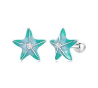 Boucles d'oreilles en fil d'étoile de mer turquoise, clous minimalistes pour une tenue professionnelle et de soirée