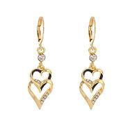 Boucles d'oreilles en forme d'aile pour homme en cristal argenté - Pour femme - Grand zircon - Boucles d'oreilles ambre - Argent - Multicolore, taille unique, zircone, Pas de gemme