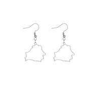 Boucles d'oreilles en forme de carte de la Biélorussie pour femme, pendentif en forme de carte de la Biélorussie, accessoires de bijoux en, one size, Acier inoxydable, Pas de pierre précieuse