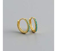 Boucles d'oreilles en forme de cerceau pour femmes, bijoux de perçage, bleu Turquoise, véritable boucle d'oreille