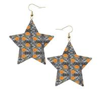 Boucles d'oreilles en forme de citrouille d'Halloween pour femme, boucles d'oreilles pendantes en forme d'étoile étincelante, bijoux tendance pour soirée, One Size, Cuir