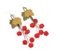Boucles d'oreilles en forme de citrouille faites à la main en tissu robuste - Accessoire de mode pour femme - Grand tournesol - Bijoux d'automne - Boucles d'oreilles pendantes en forme de citrouille
