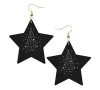 Boucles d'oreilles en forme de constellation de pizza pour femme, boucles d'oreilles pendantes en forme d'étoile étincelante, bijoux tendance pour soirée, One Size, Cuir