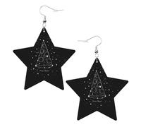 Boucles d'oreilles en forme de constellation de pizza pour femme, boucles d'oreilles pendantes en forme d'étoile étincelante, bijoux tendance pour soirée, One Size, Cuir