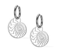 Boucles d'oreilles en forme de coquillage de conque en acier inoxydable - Boucles d'oreilles créoles vintage géométriques - Bijoux d'été pour la plage, taille unique, Acier inoxydable, Pas de gemme