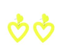 Boucles d'oreilles en forme de cœur en 13 couleurs, boucles d'oreilles creuses en acrylique à la mode, accessoires pour femmes et enfants, taille unique, Acrylique, Pas de gemme