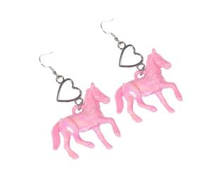 Boucles d'oreilles en forme de cœur en acrylique coloré avec licornes mignonnes - Accessoire tendance pour étudiant, taille unique, Comme décrit, Comme décrit.