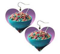 Boucles d'oreilles en forme de cœur en cuir synthétique - Légères - Pour femmes - Mariages, fêtes, cérémonies, banquets, cadeaux