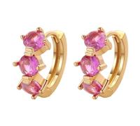 Boucles d'oreilles en forme de cœur en oxyde de zirconium pour fille : cuivre pur avec diamants, doux, parfaits pour les cadeaux et à porter au quotidien.