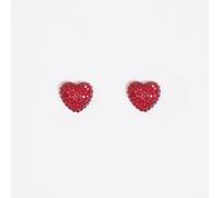 Boucles d'oreilles en forme de cœur ornées de cristaux rouges UN