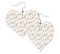 Boucles d'oreilles en forme de cœur pour femme - Boucles d'oreilles pendantes tendance en cuir motif teckel (A), boucles d'oreilles amusantes sans nickel pour fête d'anniversaire