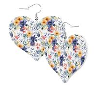 Boucles d'oreilles en forme de cœur pour femme - Boucles d'oreilles pendantes tendance en cuir - Sans nickel - Pour fête d'anniversaire