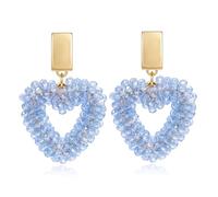 Boucles d'oreilles en forme de cœur pour femme, faites à la main, style bohème, boucles d'oreilles tendance, parfaites pour la plage, la Saint-Valentin, un anniversaire et une fête, Groß, Métal, Pas