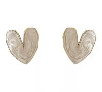 Boucles d'oreilles en forme de cœur rétro français pour fille coréenne Love Drop Glaze Esthétique Vie