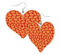 Boucles d'oreilles en forme de cœur tendance pour femme - Un gros hot-dog tendance en cuir, boucles d'oreilles amusantes sans nickel pour fête d'anniversaire, accessoires de décoration