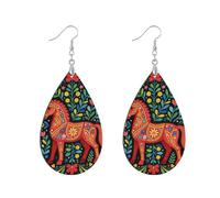 Boucles d'oreilles en forme de feuille d'eau légères et confortables qui ne tombent pas facilement, leaf, Bois Métal, Pas de pierre précieuse