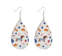 Boucles d'oreilles en forme de feuille en forme de goutte avec impression double face qui ne tombe pas facilement. Cadeau pour elle, leaf, Bois Métal, Pas de pierre précieuse