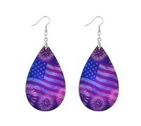 Boucles d'oreilles en forme de feuille en forme de goutte d'encre à injection directe qui ne tombent pas facilement. Bijoux tendance, leaf, Bois Métal, Pas de pierre précieuse