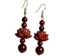 Boucles d'oreilles en forme de fleur en bois avec composants en alliage pour femme, One Size, Comme décrit, Comme décrit.