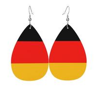 Boucles d'oreilles en forme de goutte avec drapeau de l'Allemagne - Cadeau pour la Saint-Valentin, les vacances, les voyages