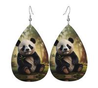 Boucles d'oreilles en forme de goutte avec motif panda de dessin animé, boucles d'oreilles tendance adaptées pour le travail, les rendez-vous, les vacances