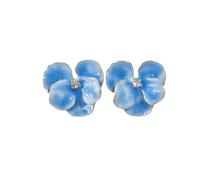 Boucles d'oreilles en forme de goutte bleue en forme de fleur parfumée à l'huile