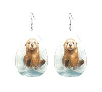 Boucles D'Oreilles En Forme De Goutte Castor Joyeux De La Berge Élégant Boucles D'Oreilles Pendantes En Forme Tendancees Boucle D’Oreille En Cuir Pour Voyages Mariage Les Vacances