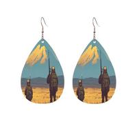 Boucles D'Oreilles En Forme De Goutte Combattre Les Extraterrestres Vintage Boucles D'Oreilles Pendantes Pour Femme Luxueux Boucle D’Oreille En Cuir Pour Mariage Anniversaires Danse