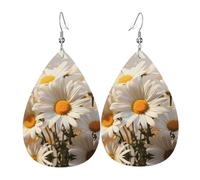 Boucles d'oreilles en forme de goutte d'eau imprimées National Flower of Italy pour femme | Boucles d'oreilles tempéramentales | Cadeau d'anniversaire pour votre meilleure amie, taille unique, Simili