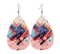 Boucles d'oreilles en forme de goutte d'eau imprimées raster pour femme | Boucles d'oreilles de rencontres tempéramentales | Cadeau d'anniversaire pour votre meilleure amie, taille unique, Simili cuir