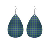 Boucles d'oreilles en forme de goutte d'eau, motif tartan écossais du clan Murray et du clan Sinclair, accessoires de mode pour femmes