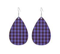 Boucles d'oreilles en forme de goutte d'eau, motif tartan écossais du clan Rutherford et du clan Sinclair, accessoires de mode pour femmes