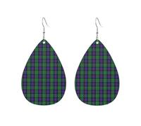 Boucles d'oreilles en forme de goutte d'eau, motif tartan écossais Rose Hunting, motif tartan écossais Sinclair. Accessoires tendance.