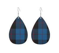 Boucles d'oreilles en forme de goutte d'eau, motif tartan familial Guthrie Clan, accessoires de mode