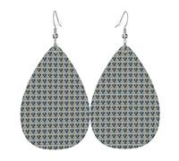 Boucles d'oreilles en forme de goutte d'eau pour femme avec motif caniche bleu